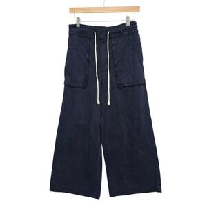 Young‎ Fabulous & Broke Wide Leg Cropped Utility Pants Navy Blue Size Medium